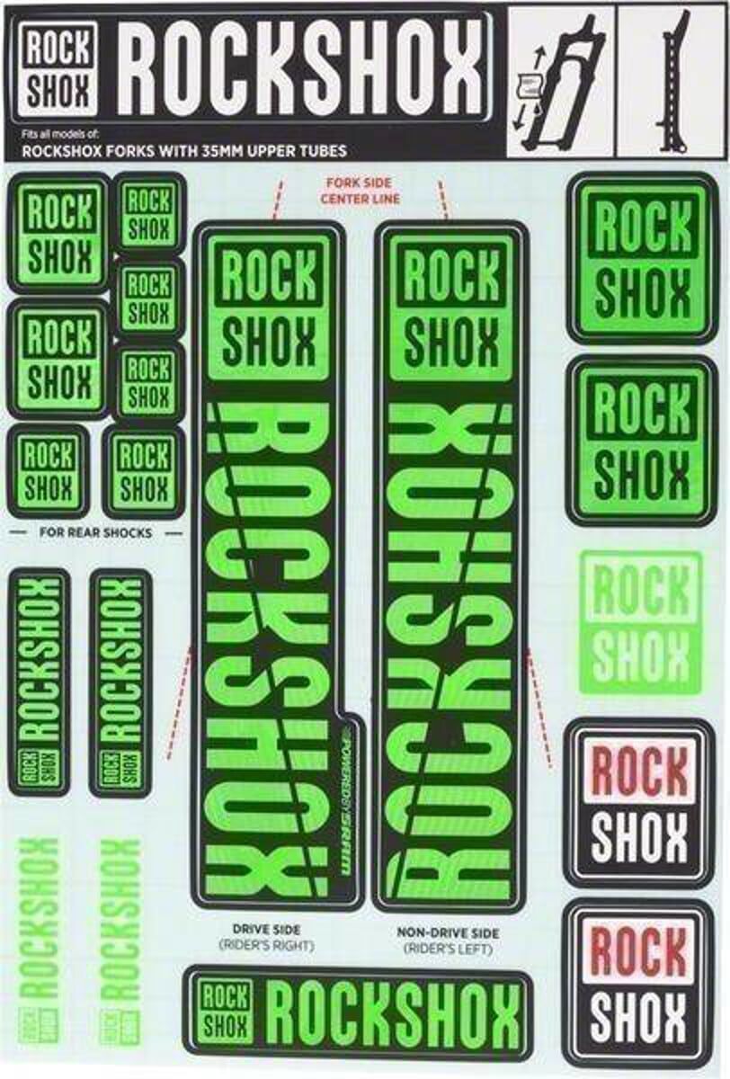 ROCKSHOX DECAL KIT 35MM NE05 GREEN