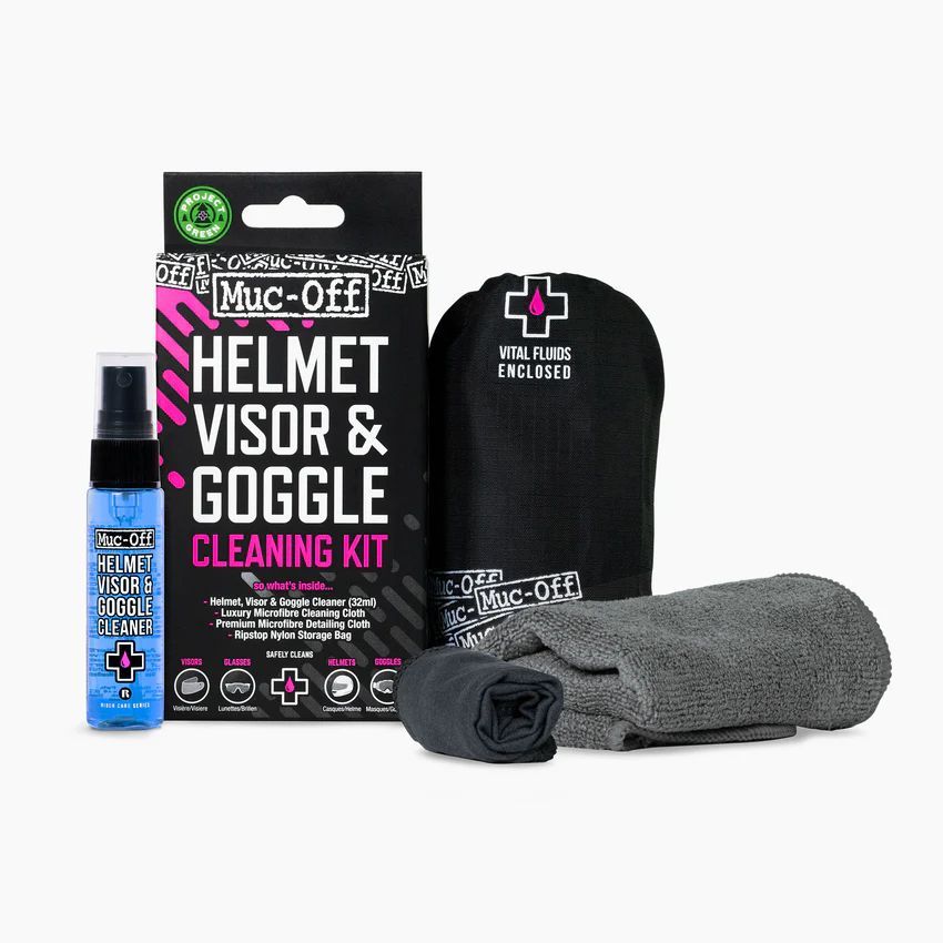 Muc-Off Helmet, Visor Cleaner – Sisak és szemüveg tisztító szett