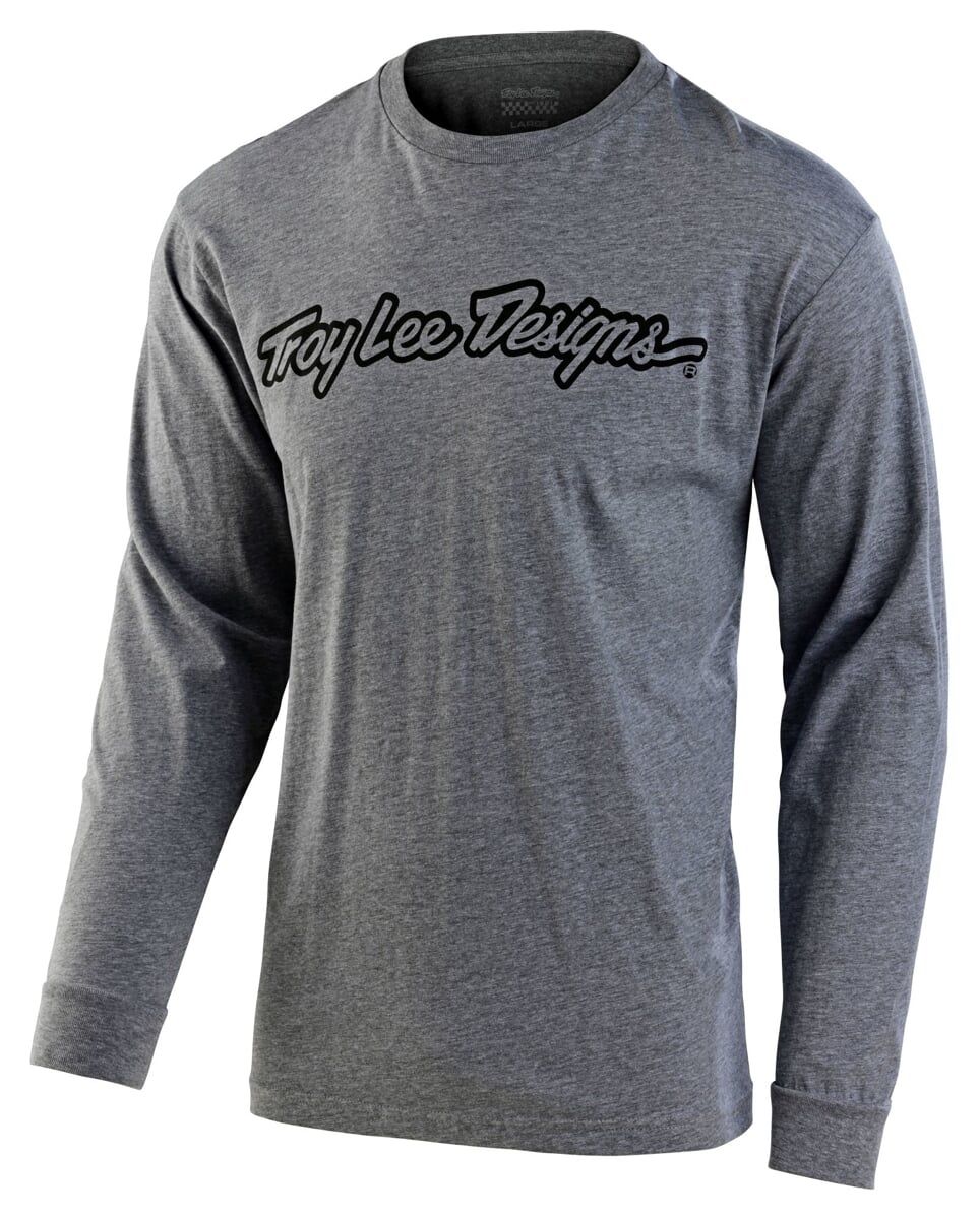 Troy Lee Designs Signature Heather Gray Hosszú Ujjú Póló