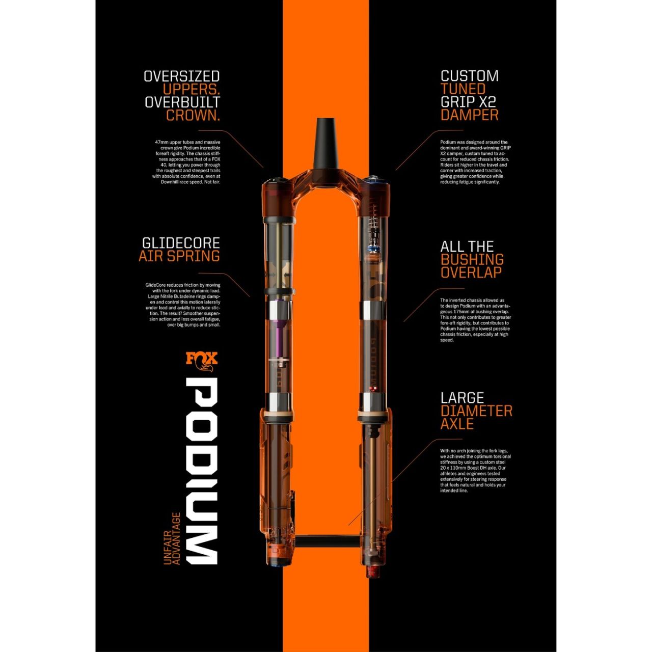 FOX PODIUM - Factory GRIP X2 - 29" Teleszkóp FOX PODIUM - Factory GRIP X2 - 29" Teleszkóp